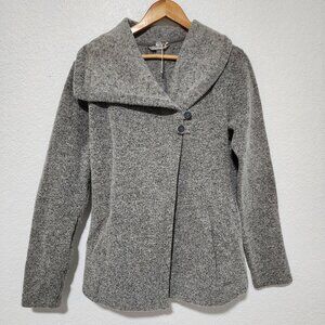 Women's Smartwool Odessa Lake Wrap Cardigan Large Light Gray Wool Blend